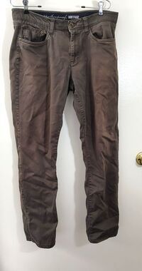 Weatherproof Vintage Straight Fit Mens Pants Dark Brown Size 32x32 Flawed